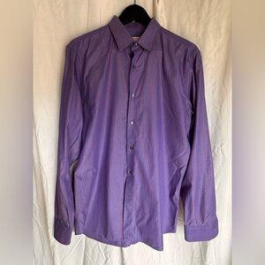 J.Lindeberg Blue Striped Dress Shirt